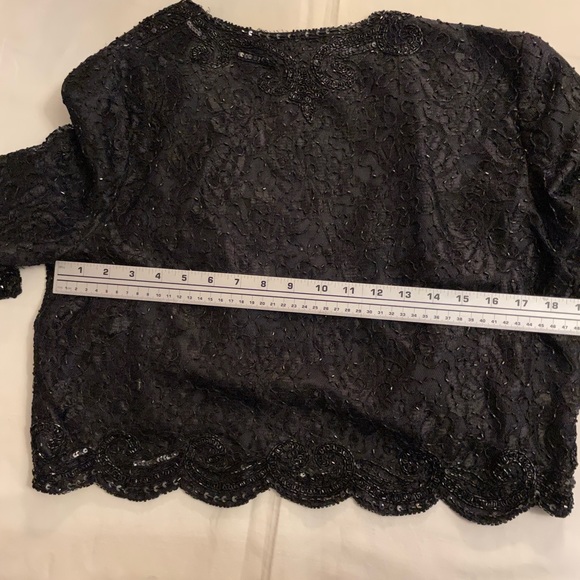 Brilliante by JA, evening black beaded jacket Sz L - Picture 7 of 8
